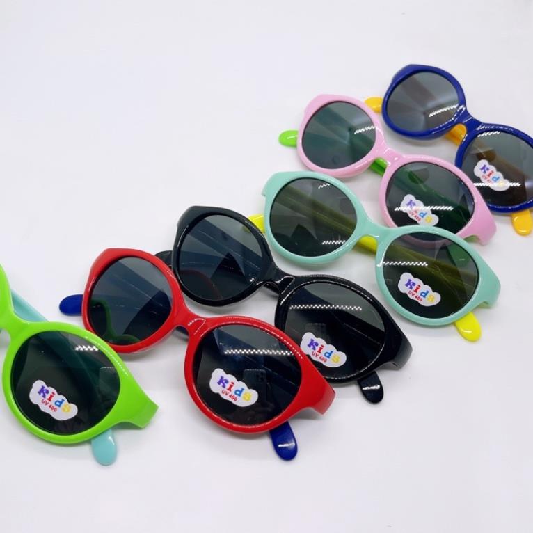 Kính râm nhựa mắt tròn thời trang chống tia UV cho bé, kính mát siêu kute cho bé trai và bé gái