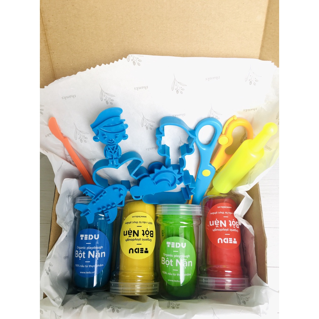 Combo bột nặn đất nặn an toàn TEDU quà tặng 179 - Khuôn chủ đề