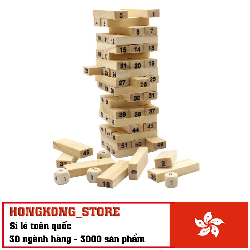 Bộ đồ chơi rút gỗ 54 miếng loại tốt