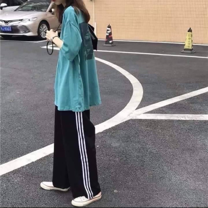 [VIDEO ẢNH THẬT] Quần thể thao suông 3 sọc Nam Nữ siêu đẹp