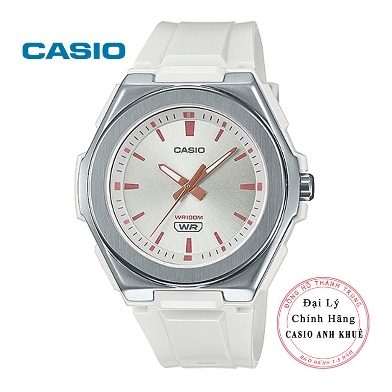 Đồng Hồ Nữ Casio LWA-300H-7EVDF dây vỏ trắng viền kim loại cỡ mặt 42mm