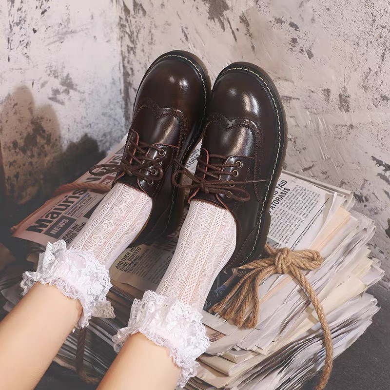 Brogue shoes - Giày da bò nữ phong cách vintage, retro