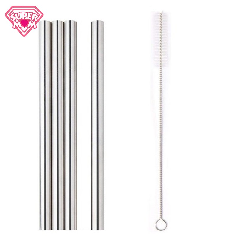 Ống hút inox 304 thẳng dài 215mm - Supermom &amp; Baby Corner