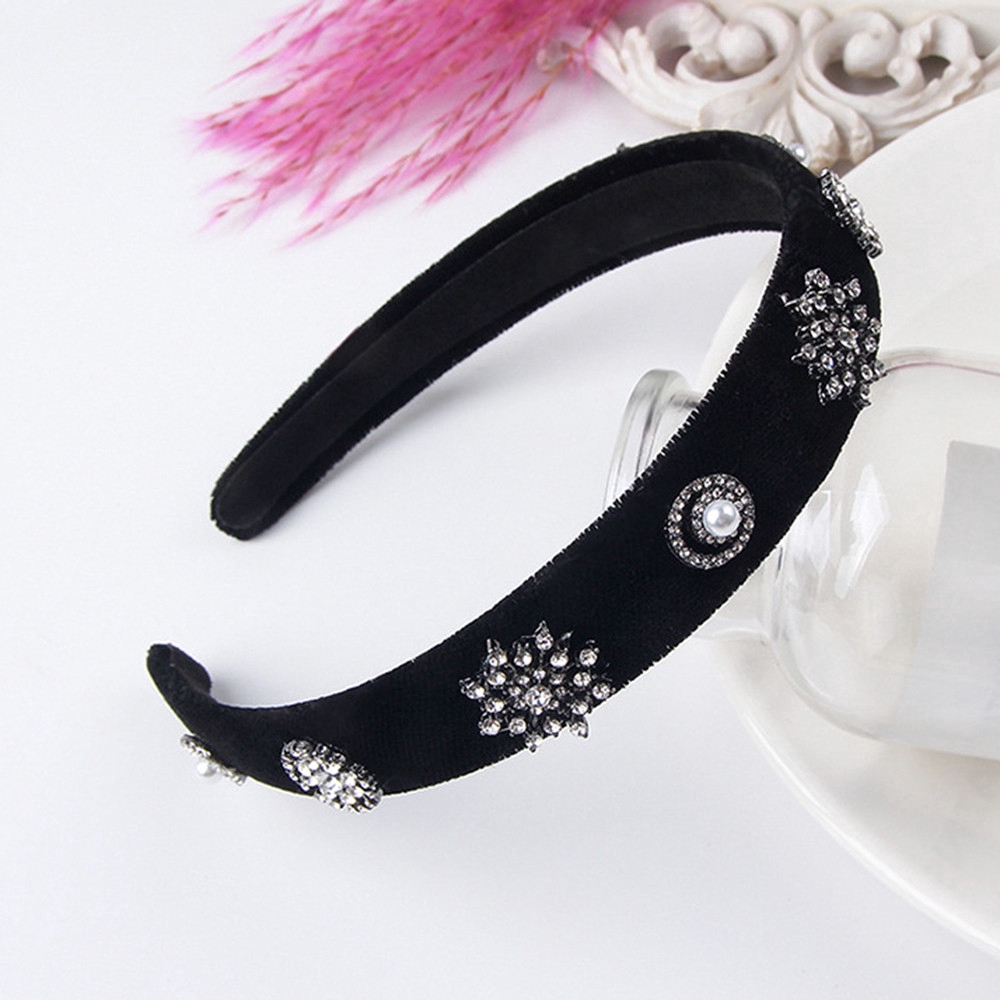 Băng Đô Cài Tóc Hình Hoa Tuyết Đính Đá Lấp Lánh