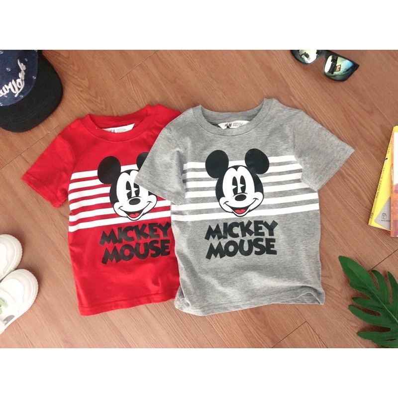 Set 2 áo mickey HM (ghi + đỏ)