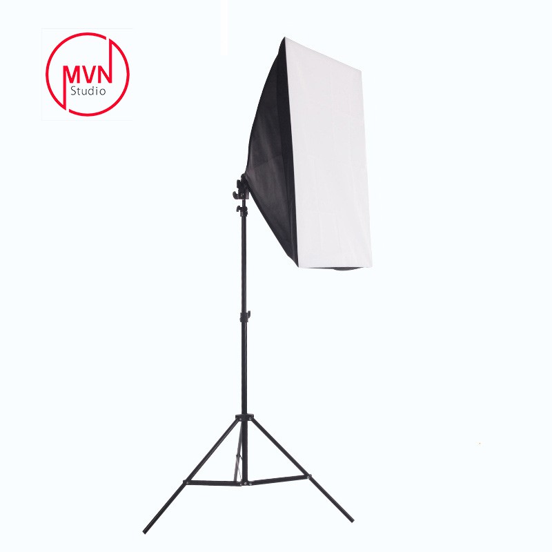 Bộ Đèn Studio Chụp Ảnh Sản Phẩm, quay phim, Livestream, Gồm 1 chân đèn cao 2m1 + 1 Softbox 50x70cm - MVN Studio
