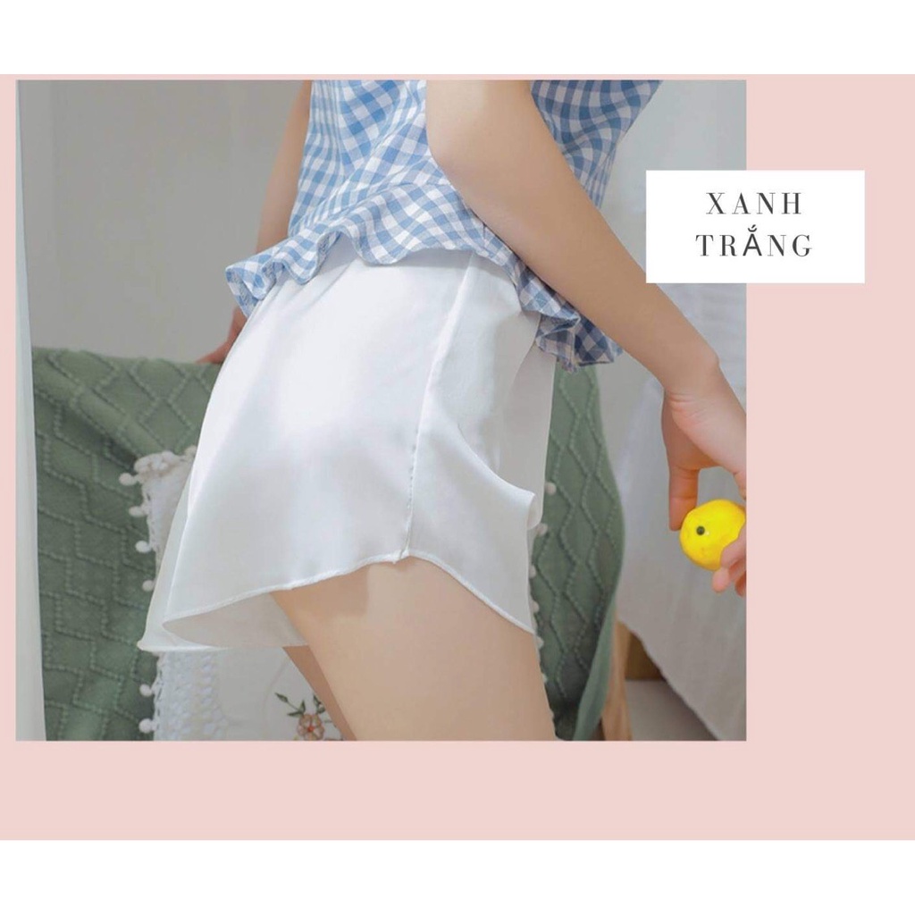 Quần đùi nữ lụa ngủ cao cấp -  Chất Lụa Mềm Mịn Mát - Quần short sooc bigsize sang chảnh thoáng mát từ 40kg đến 85kg