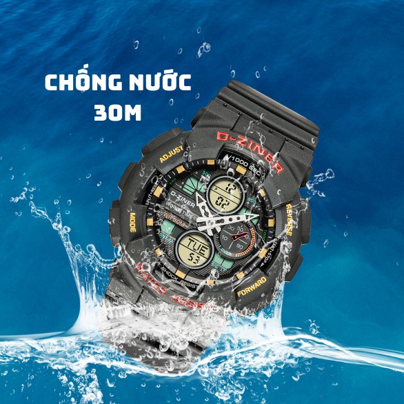 Đồng Hồ Điện Tử Thể Thao Nam D-ZINER Chính Hãng DZ8278 Full Box Thiếc Chống Nước 30M - LINDO