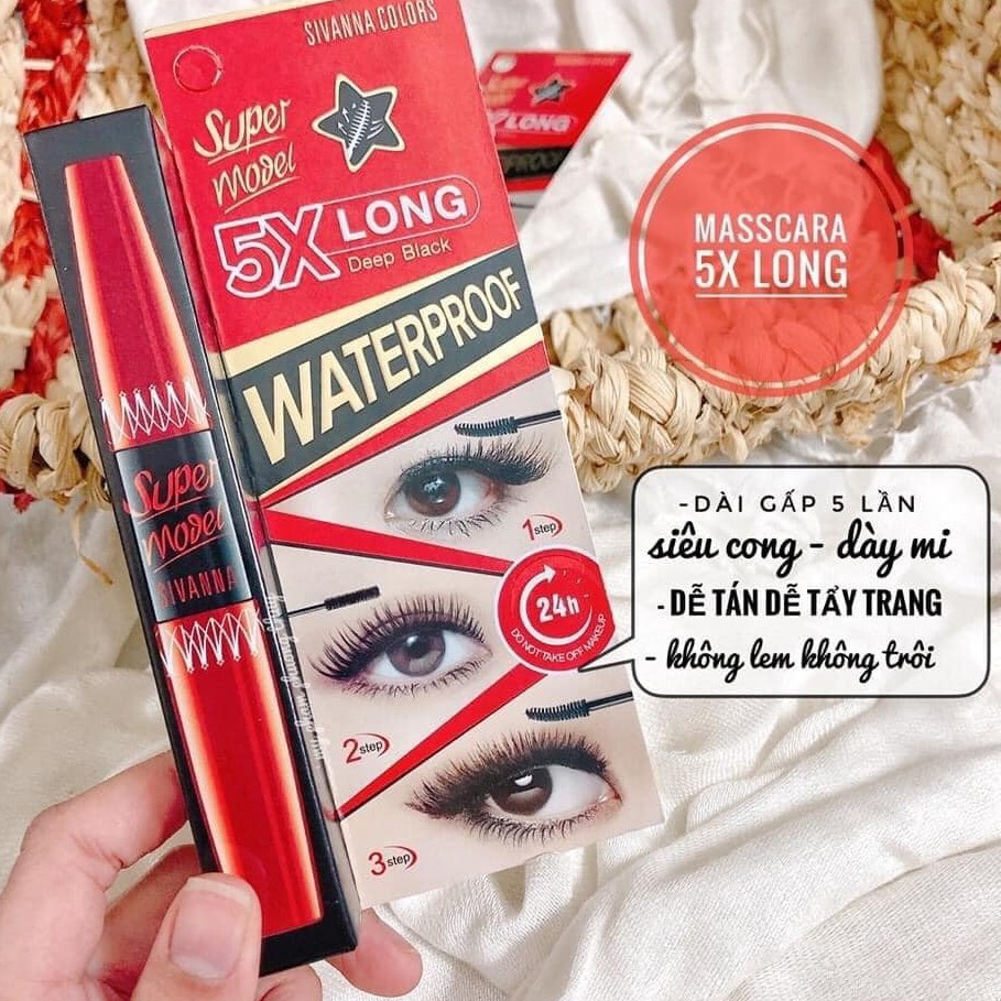 Mascara Cong Dài Mi X5 - Sivanna Super Model 5X Long Deep Black Giá Rẻ, Chỉ  Từ 125.000đ. Mua Ngay Kẻo Lỡ!