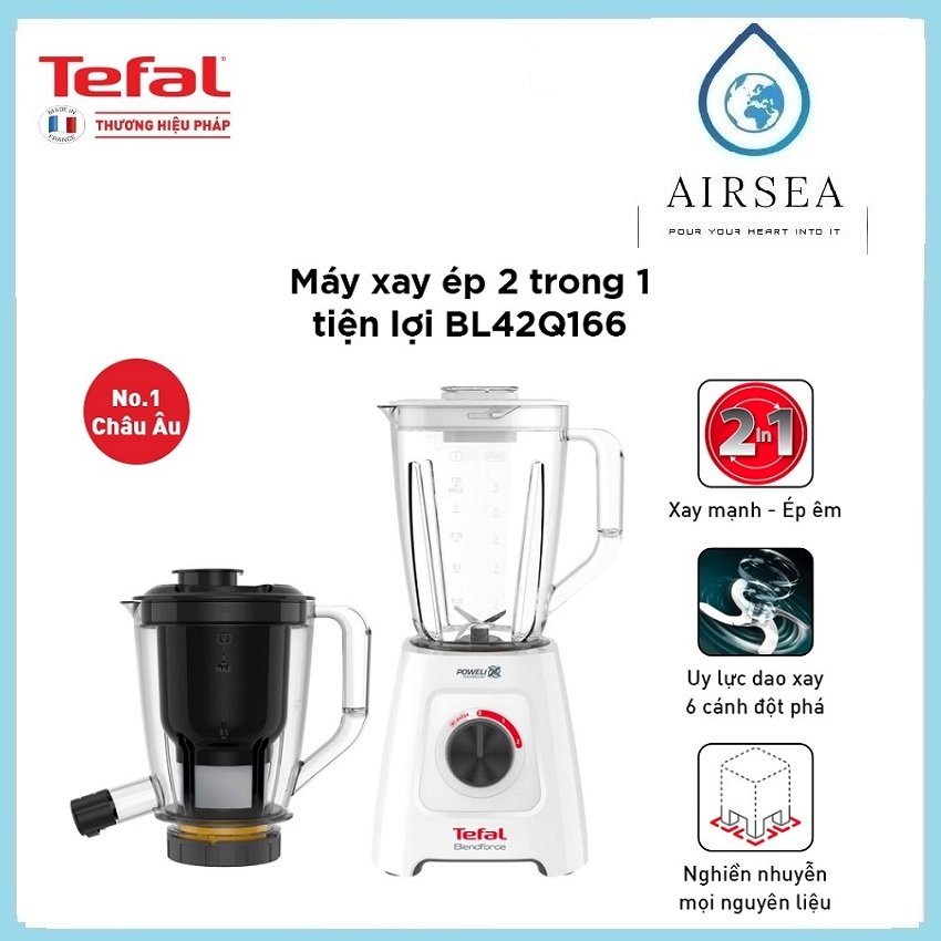Máy Xay Sinh Tố và Ép Trái Cây Tefal BL42Q166- 2L-Hàng Chính Hãng-BH 2 Năm