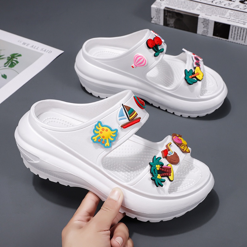 Dép Crocs 2 quai đế cao 5cm