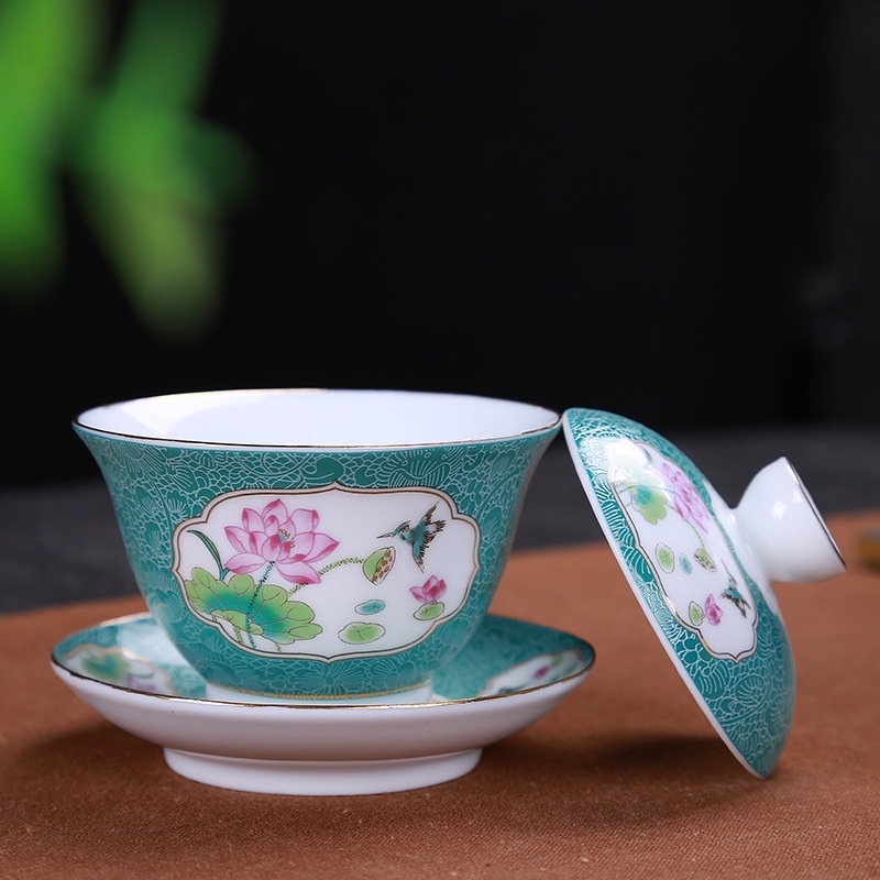 Chén Khải sứ trắng Bạch Định thấu quang 150 ml