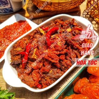 Khô Bò Hồng Ngự Cháy Tỏi Lon 150Gram