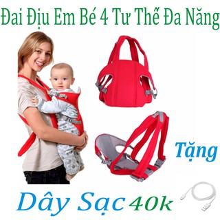 Đai địu em bé 4 tư thế đa năng tặng kèm dây sạc samsung