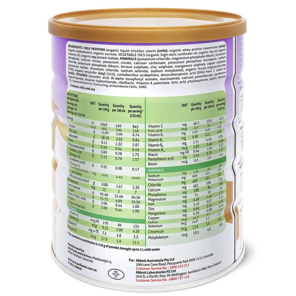 Sữa bột Pediasure Organic Úc 800g