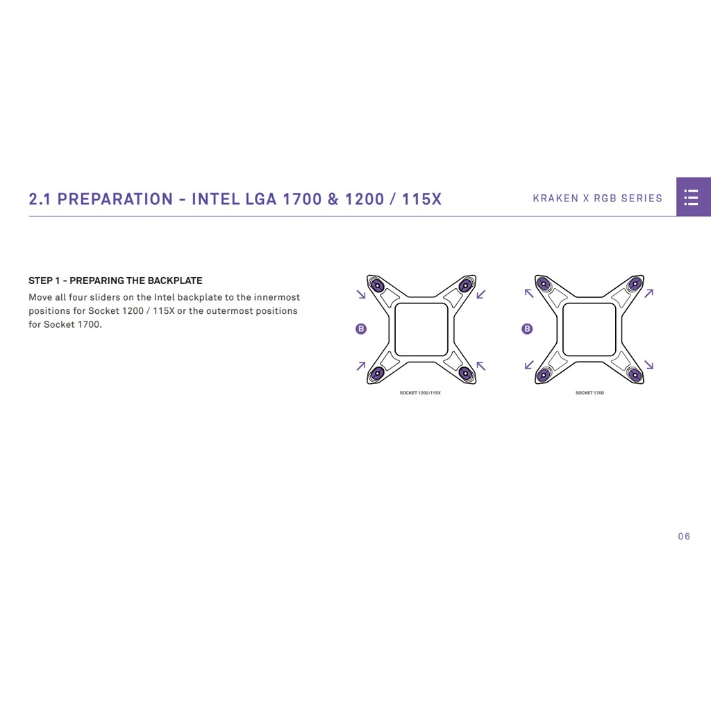 NZXT Mouting Bracket LGA1700 - Bộ gông lắp đặt tản nhiệt nước nzxt với cpu intel 12th