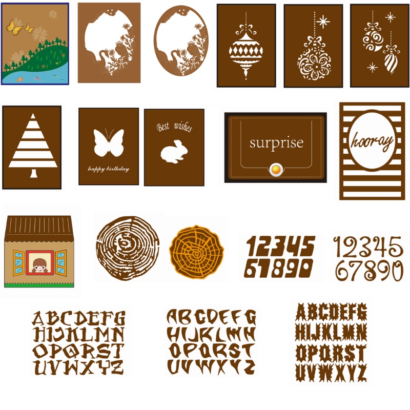 Khuôn Cắt Giấy Kim Loại Trang Trí Hình Cây Thẻ Bài Blala