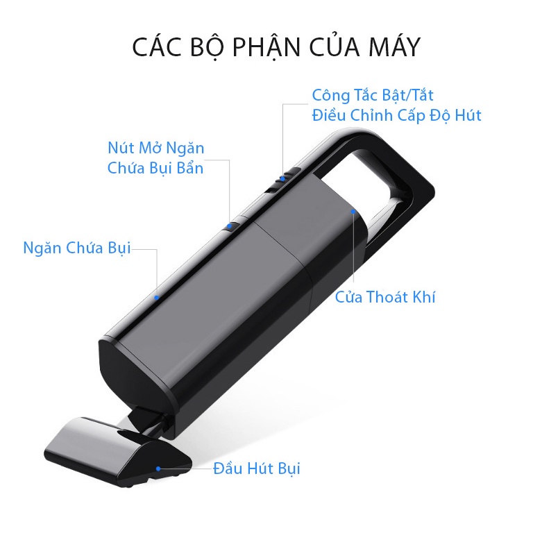 MÁY HÚT BỤI MINI CẦM TAY KHÔNG DÂY AIKESI - MÁY HÚT LÔNG CHÓ MÈO Ô TÔ MÁY HÚT BỤI GIA ĐÌNH HÚT SẠCH MỌI NGÓC NGÁCH