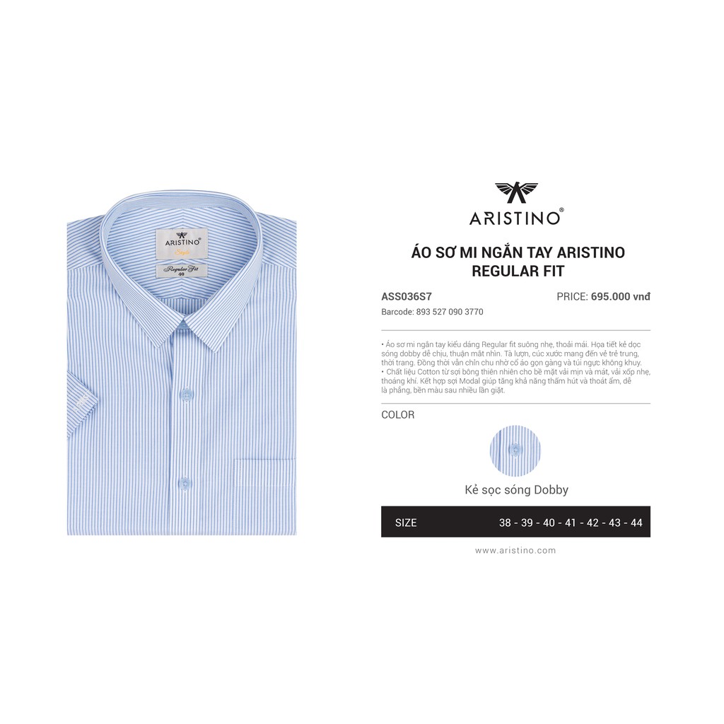 Áo sơmi cộc tay Aristino SỢI SỒI mã 036 | BigBuy360 - bigbuy360.vn