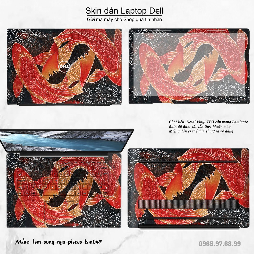 Skin dán Laptop Dell in hình Song Ngư (Pisces) - lsm047 (inbox mã máy cho Shop)