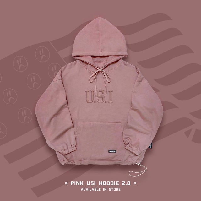  [Áo Hoodie Insane®] U.S.I Hoodie Ver 2.0 - màu Dusty Rose Pink