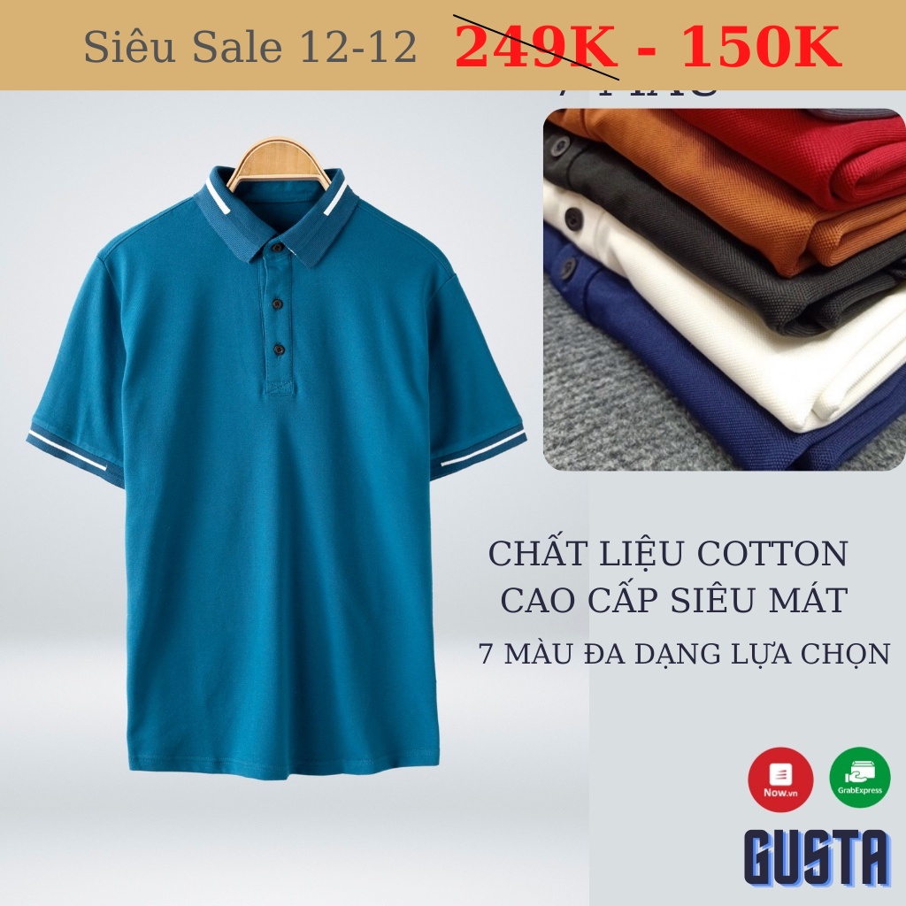[7 Màu] Áo Thun Polo Nam Cổ Mix Viền - Áo Phông Polo Nam Chính Hãng Vải Thoáng Mát Chất Liệu Cao Cấp - PLMH02 - Gusta