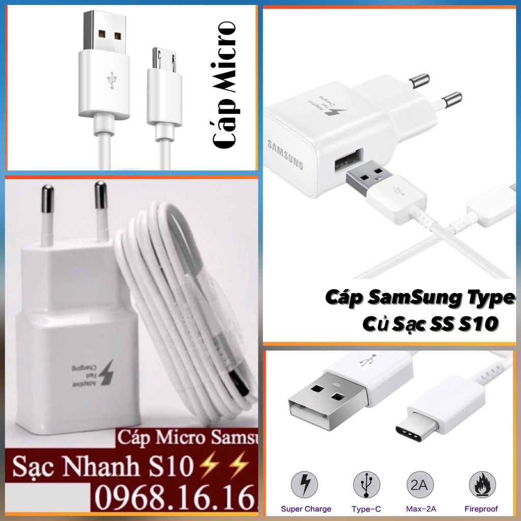 Bộ sạc samsung,dây sạc nhanh samsung,cáp sạc nhanh type c,dây sạc micro usb,điện 5v-2a,không loạn cảm ứng,rất ổn định.