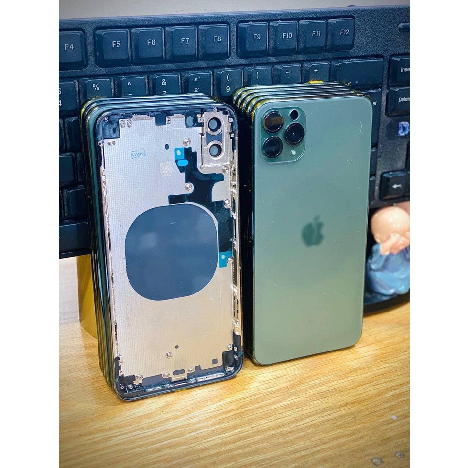 Vỏ độ Xs/ Xs Max lên 11Pro/11Pro max xanh rêu cực đẹp, đầy đủ nút phím và tặng cụm độ Flash