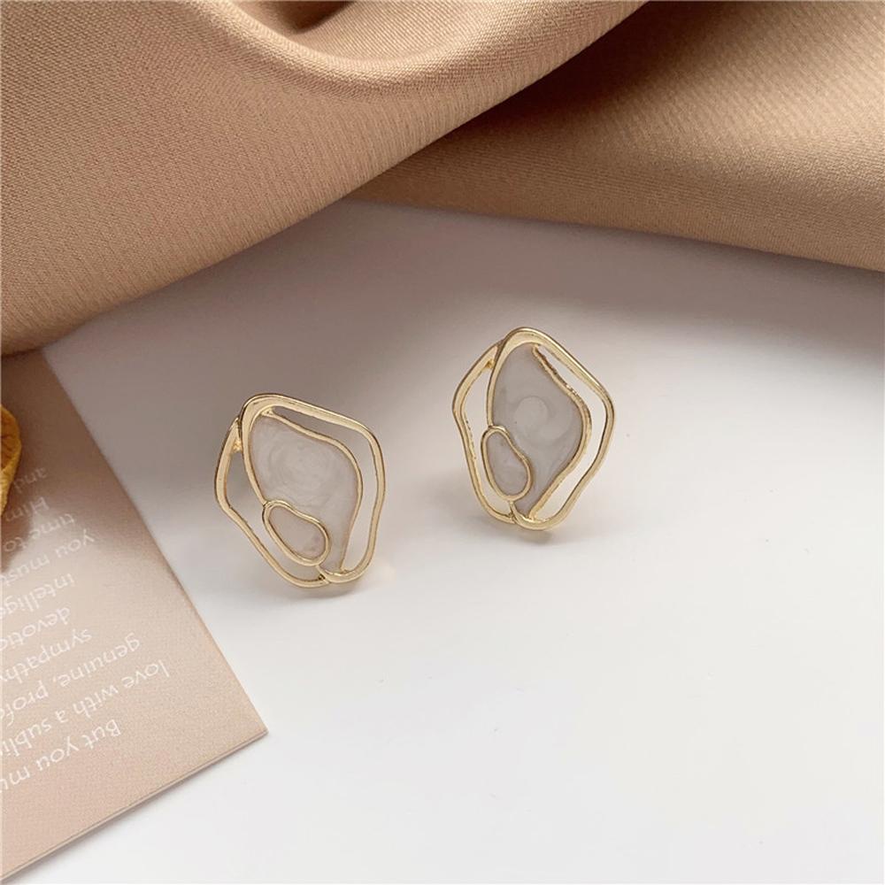 Khuyên Tai S925 Kiểu Hình Học Không Đều/Nhiều Màu Thời Trang Dành Cho Nữ