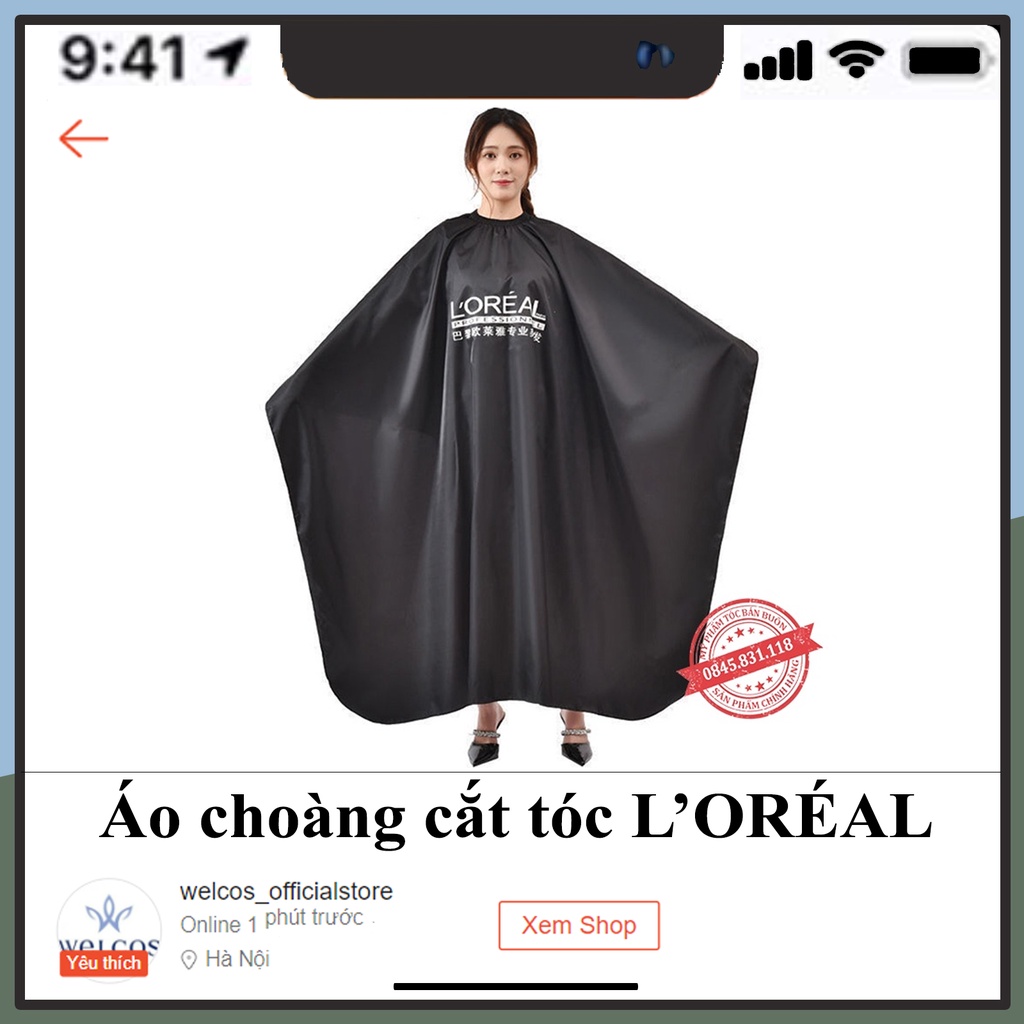 Áo choàng cắt tóc LOREAL, khăn choàn cắt tóc cho nam nữ DC07
