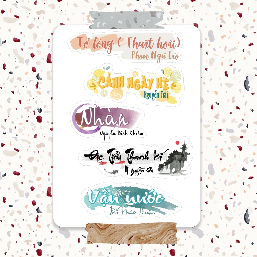 Sticker học sinh tựa bài ngữ văn 10