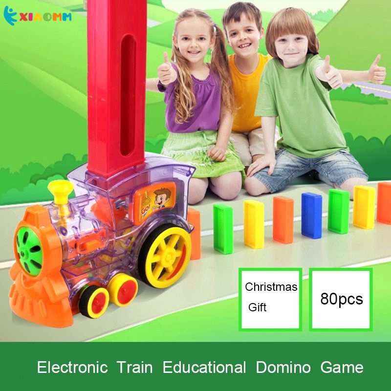 Set 80 Xe Lửa Domino Có Âm Thanh Cho Bé