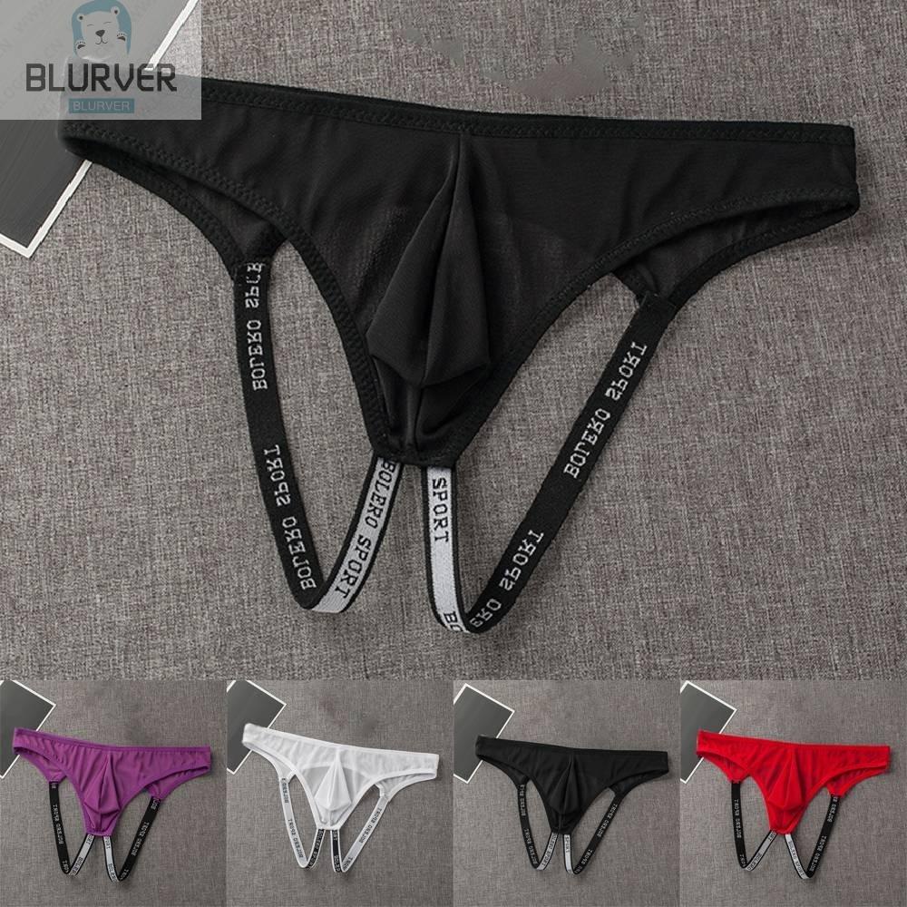BLURVER~Men Underwear Pouch Double Thong Thong Briefs Comfortable Nylon+Polyester#blueriver