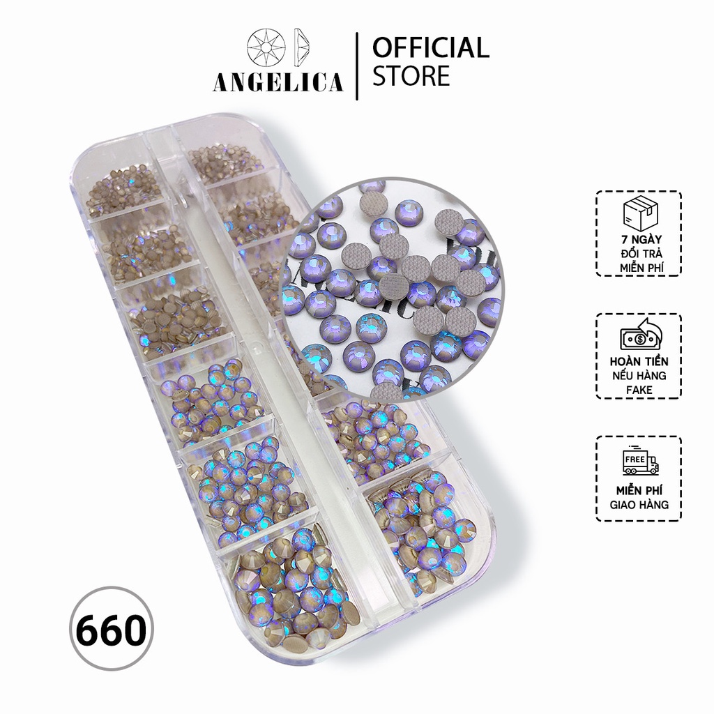Đá Chân Lưới 12 Khía nail Light Argentum Fluorescence Móng ANGELICA 660