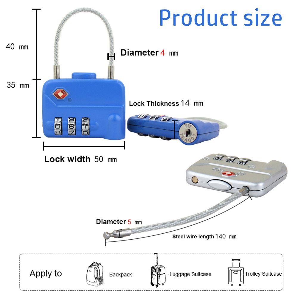 KUNHEV Ổ Khóa 3 Số Chống Trộm Chất Lượng Cao