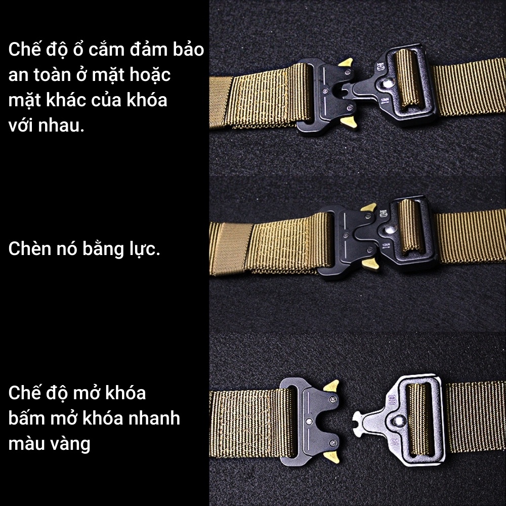 Thắt lưng nam Chiến thuật Archon dây nịt sinh tôn đầu khóa hợp kim cao cấp tháo nhanh