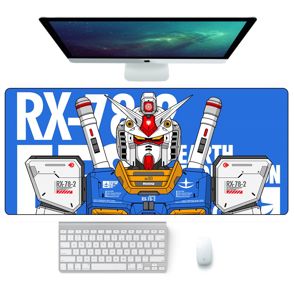 Miếng lót chuột và bàn phím máy tính kích thước lớn tùy chọn in họa tiết anime Gundam độc đáo