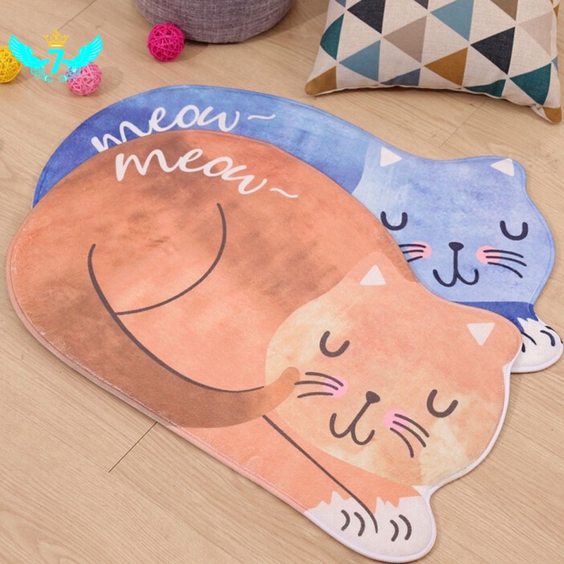 Thảm Chùi Chân Chống Trượt Hình Mèo Con Đáng Yêu