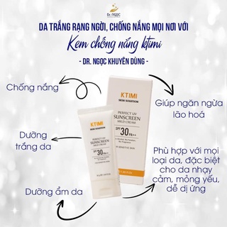 kem Chống Nắng Vật Lý PERFECT UV SUNSCREEN MILD CREAM SPF 30PA+++ 50g KTIMI DR Ngọc khuyên dùng