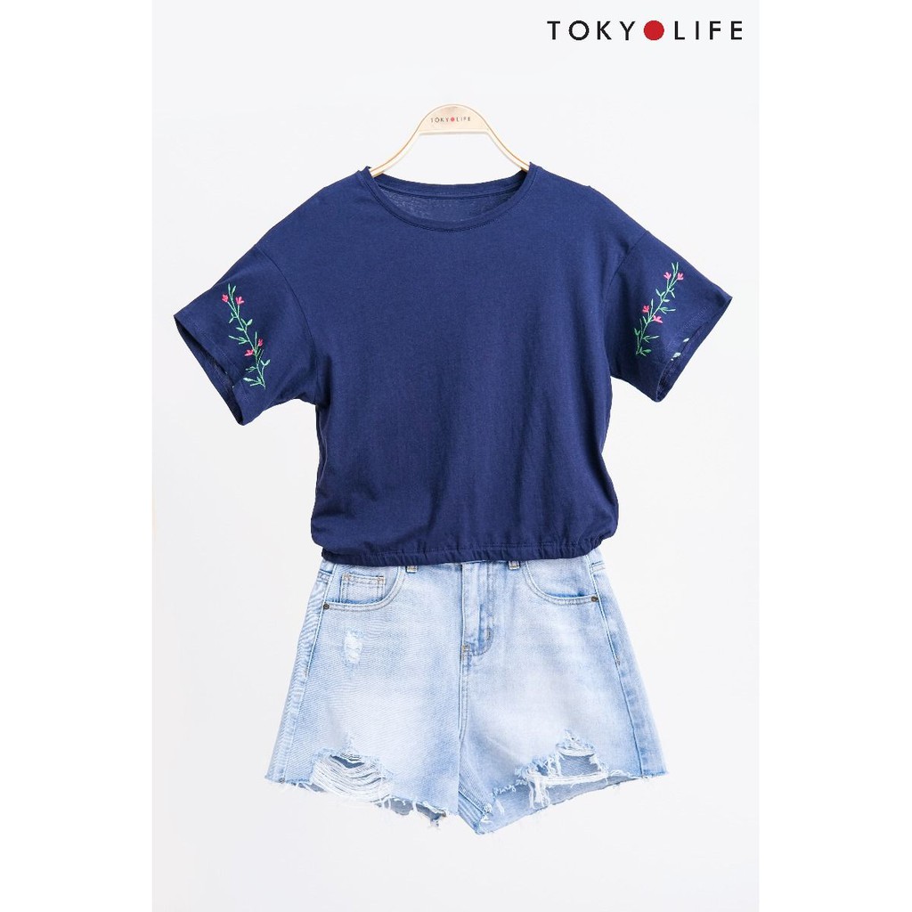[Mã WABRSWK giảm 10% đơn 250K] Áo T-Shirt Nữ TOKYOLIFE cổ tròn ngắn tay dáng suông I9TSH020G