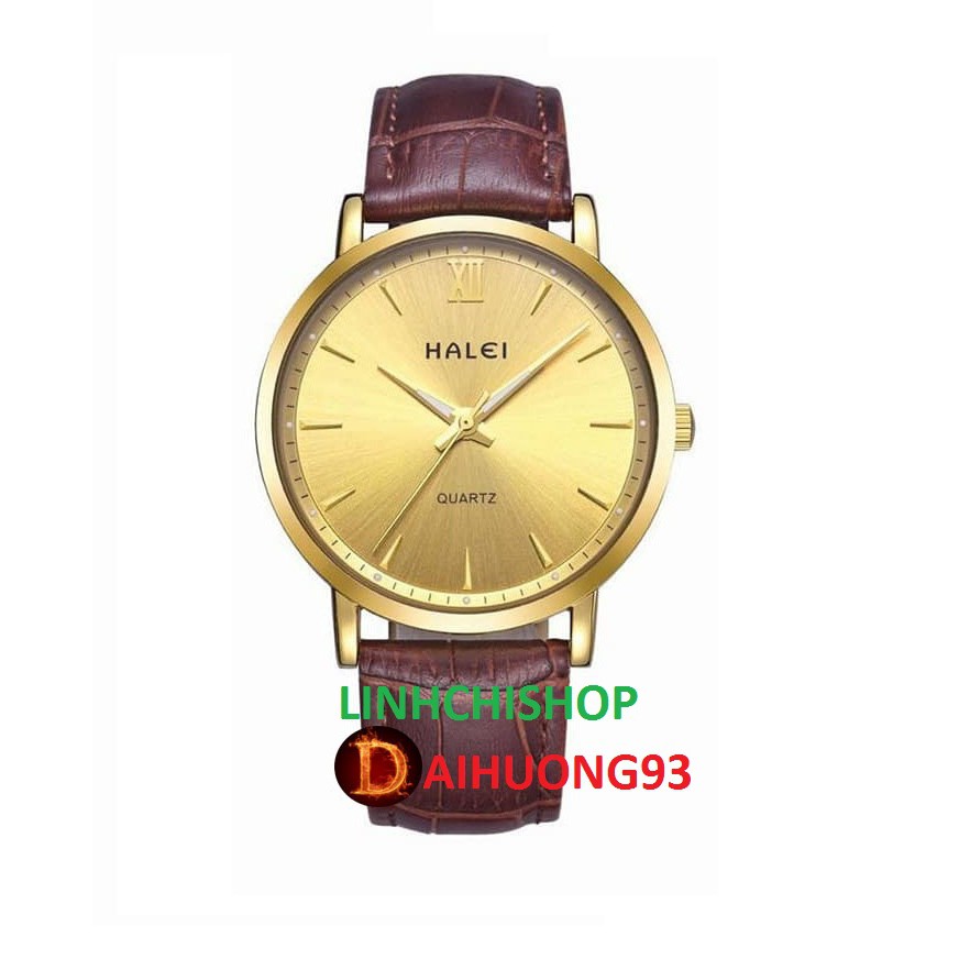 Đồng hô nữ Halei dây da cực bền chống nước cực tốt (có size nam) | BigBuy360 - bigbuy360.vn