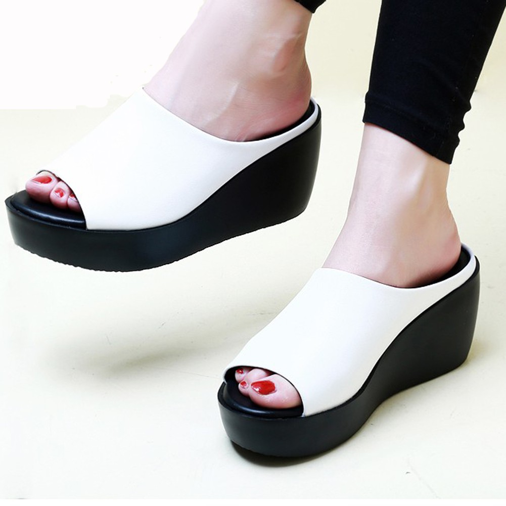 Dép Nữ Đế Xuồng Da PU Size 35-40