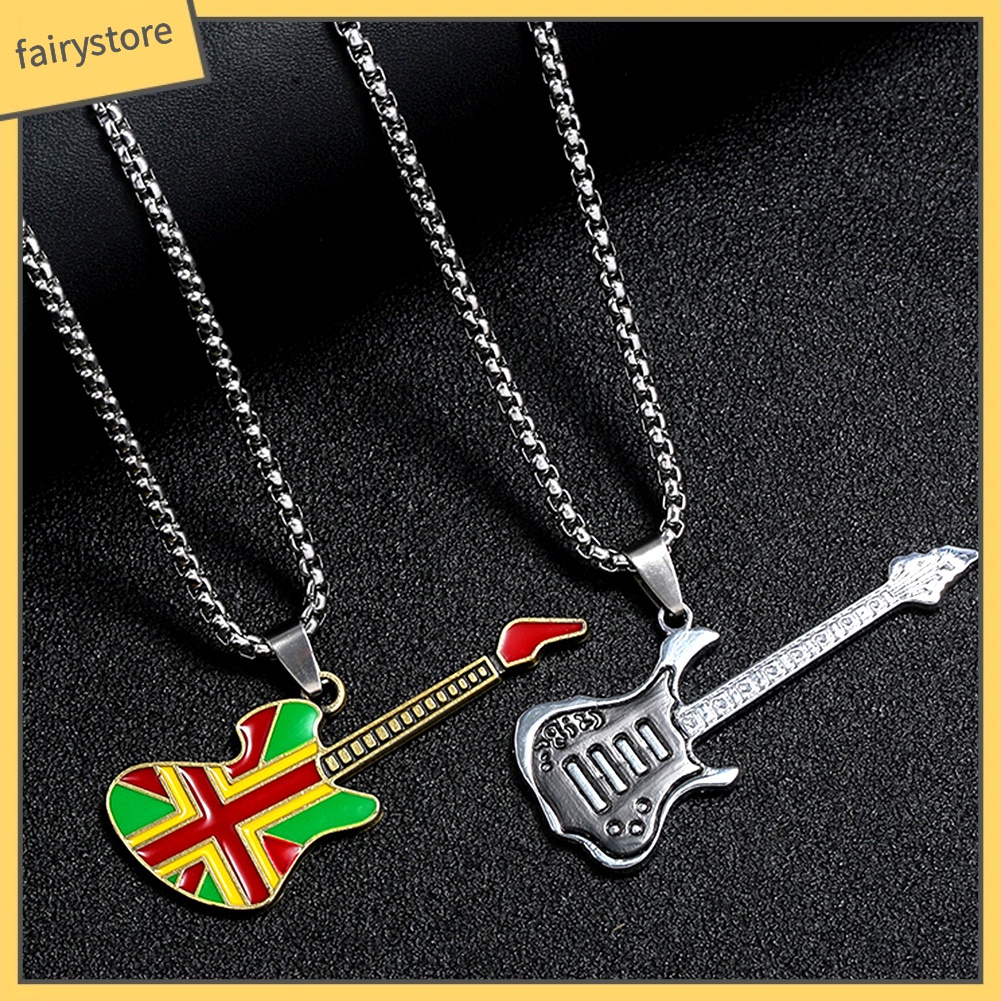 Dây Chuyền Thép Không Gỉ Mặt Hình Đàn Guitar Thời Trang