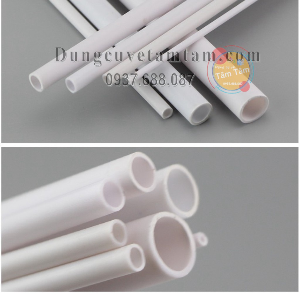 [ TÂM TÂM ]-Cột Mô hình, Cột nhựa làm mô hình, CỘT RỔNG TRÒN (dài 25cm-50cm/1 cây) -Mô hình