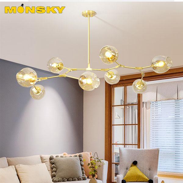 Đèn chùm MONSKY AKIRA trang trí nội thất hiện đại - kèm bóng LED chuyên dụng