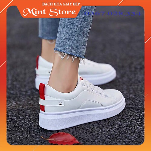 GIÀY NỮ TRẮNG 💖FREESHIP💖 GIÀY THỂ THAO NỮ ĐỘN ĐẾ 3 PHÂN MÀU TRẮNG HOT G 37