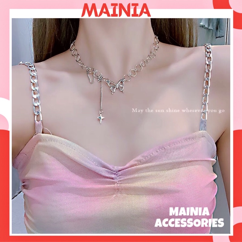 Choker Vòng Cổ Hợp Kim Mặt Hình Bướm Siêu Xinh Mainia Shop