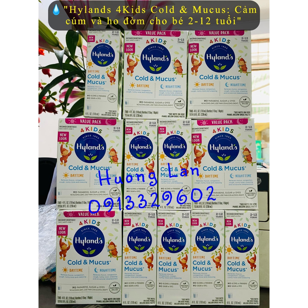 Hyland's 4 Kids Mỹ Cho Bé - Set Siro Hyland 4 Kid Ngày + Đêm