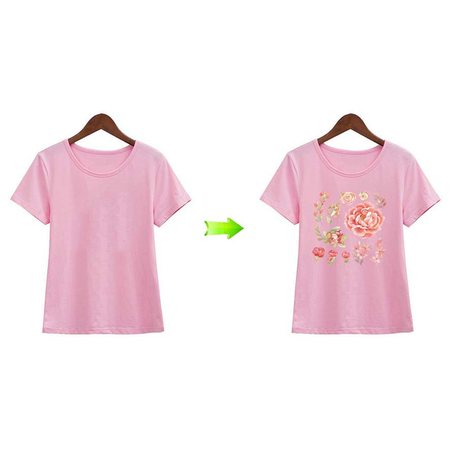 Miếng Dán Trang Trí Áo Thun In Hình Hoa Trái Tim Thời Trang Mới 2020
