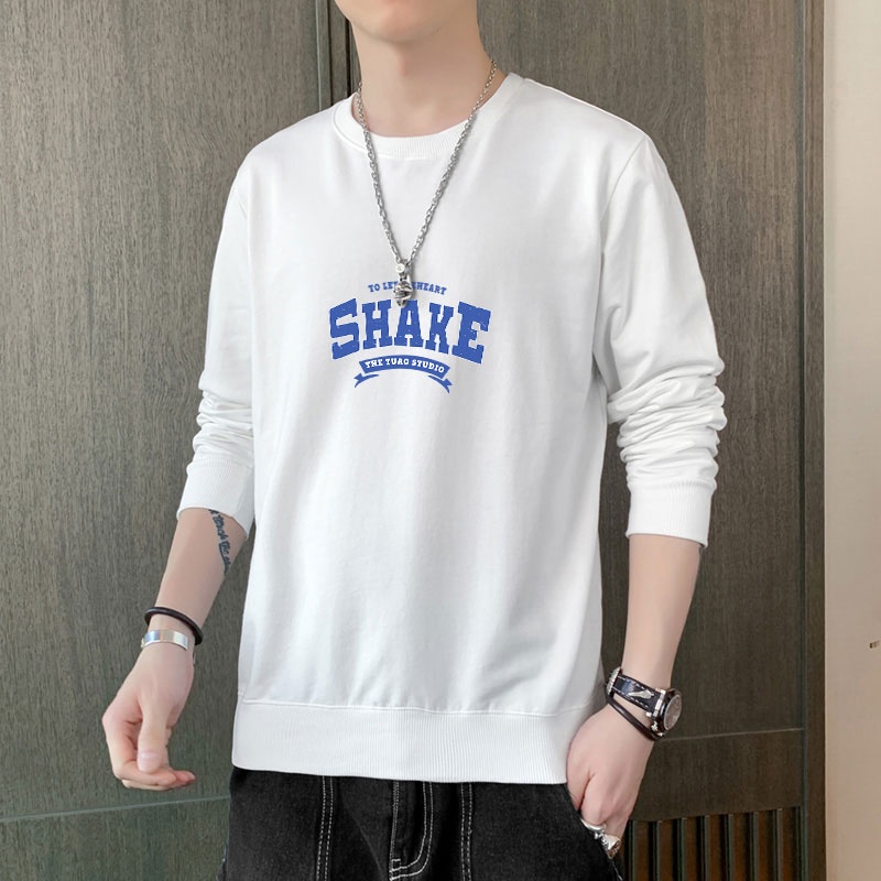 Áo Nỉ Dài Tay Cổ Tròn Dáng Rộng Thiết Kế Giản Dị Thời Trang Dành Cho Nam